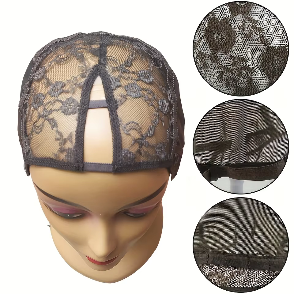 1 bonnet de perruque en V avec bande élastique et 2 boucles réglables, pour la fabrication de perruq
