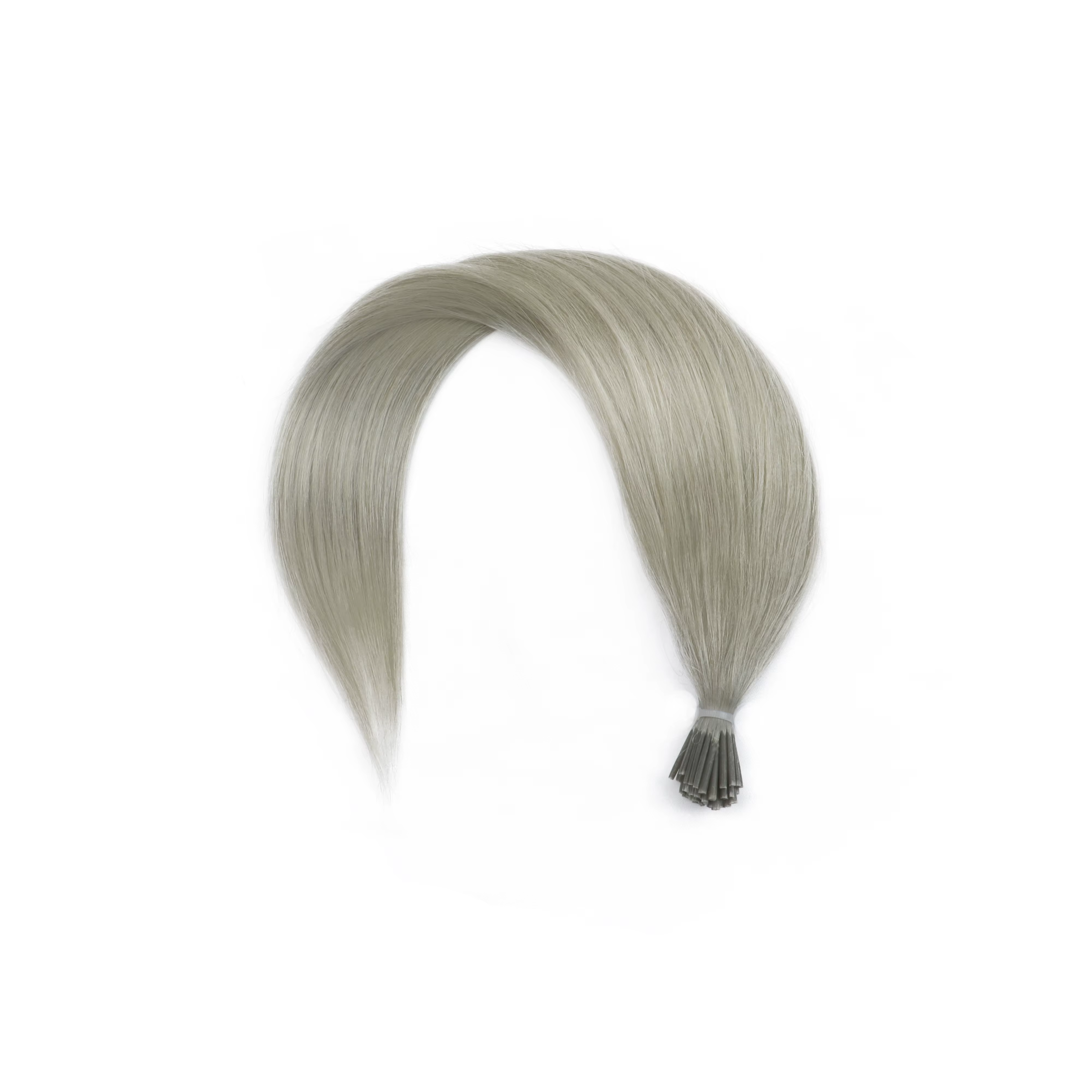 Extensions de cheveux à la kératine I-Tip, gris, en cheveux humains naturels, capsules de cheveux pr
