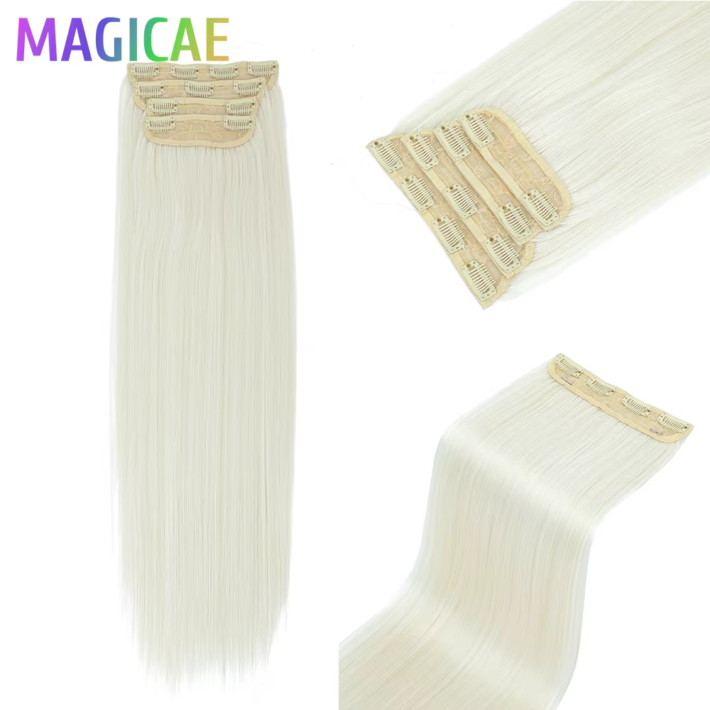24 pouces 200 grammes M888 Ombre Blonde 27/613 4Clips dans les Extensions de cheveux raides Bio rési