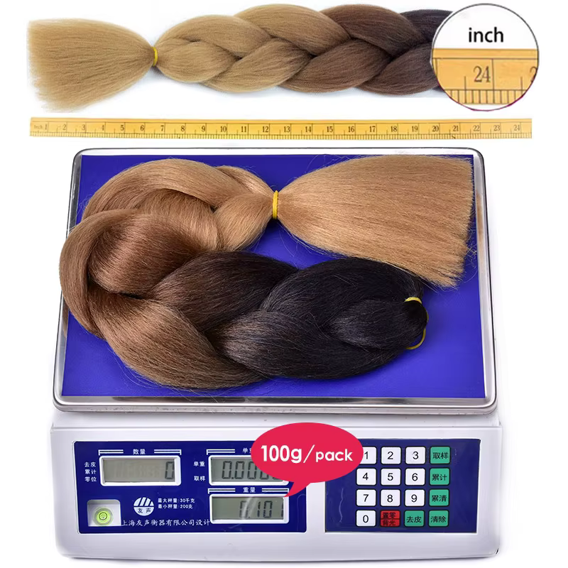 Tressage synthétique ombré 24 pouces, 1 paquet, boîte pré-étirée, Extensions de Crochet colorées Jum