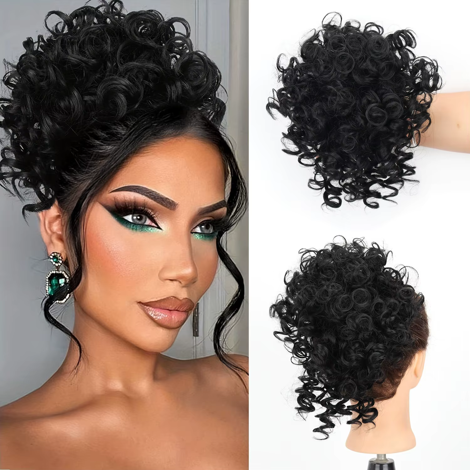 Perruque synthétique pour cheveux afro-américains, extensions de queue de cheval à nouer, pack de ch