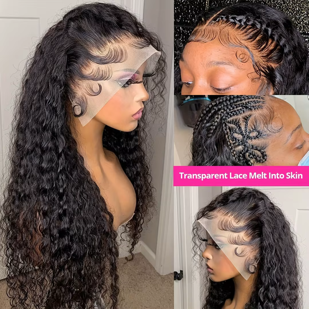 36Inch Curly HD Lace Front Wig 13x4 13x6 HD Lace Frontal Human Hair Deep Water Wave Wig For Women Pr