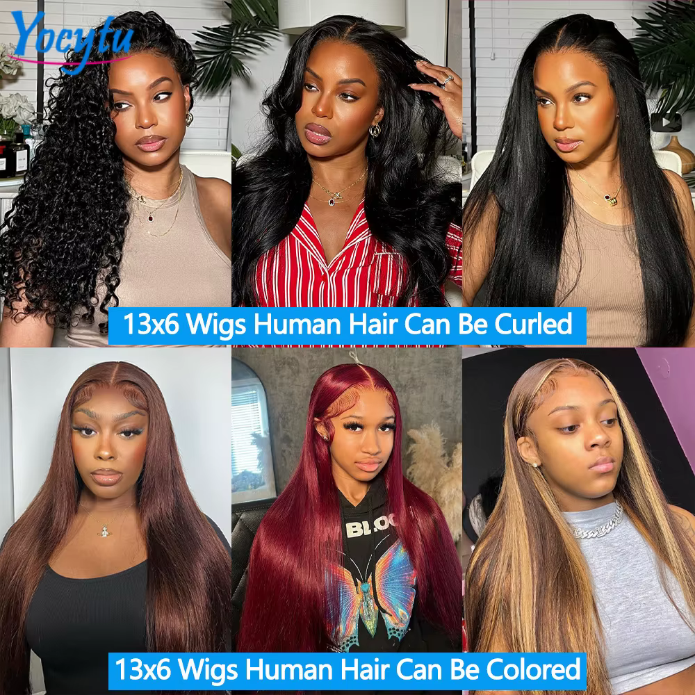 28 30 Pouces Perruques Cheveux Humains YOCYTU 13X6 lisse Perruque Peruvian Haut Qualité Pour Femme H