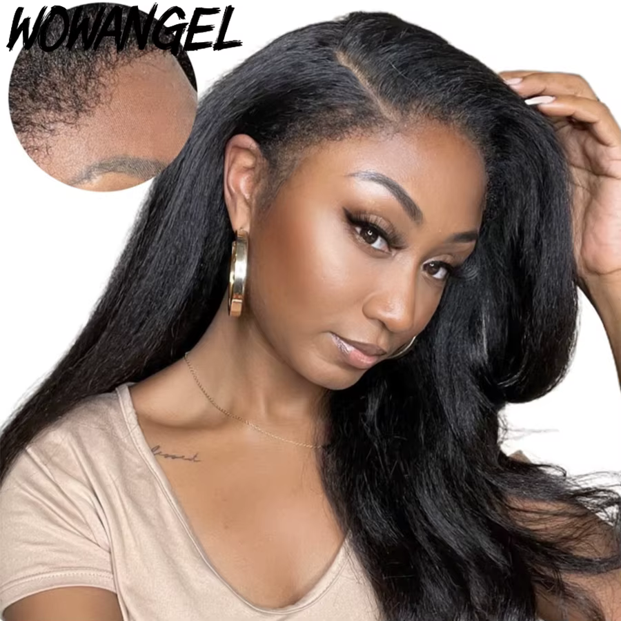 13x6 HD Lace Full Frontal 4C Kinky Baby Hair 250% / 180% Afro Kinky Straight HD Full Frontal Wig Rem