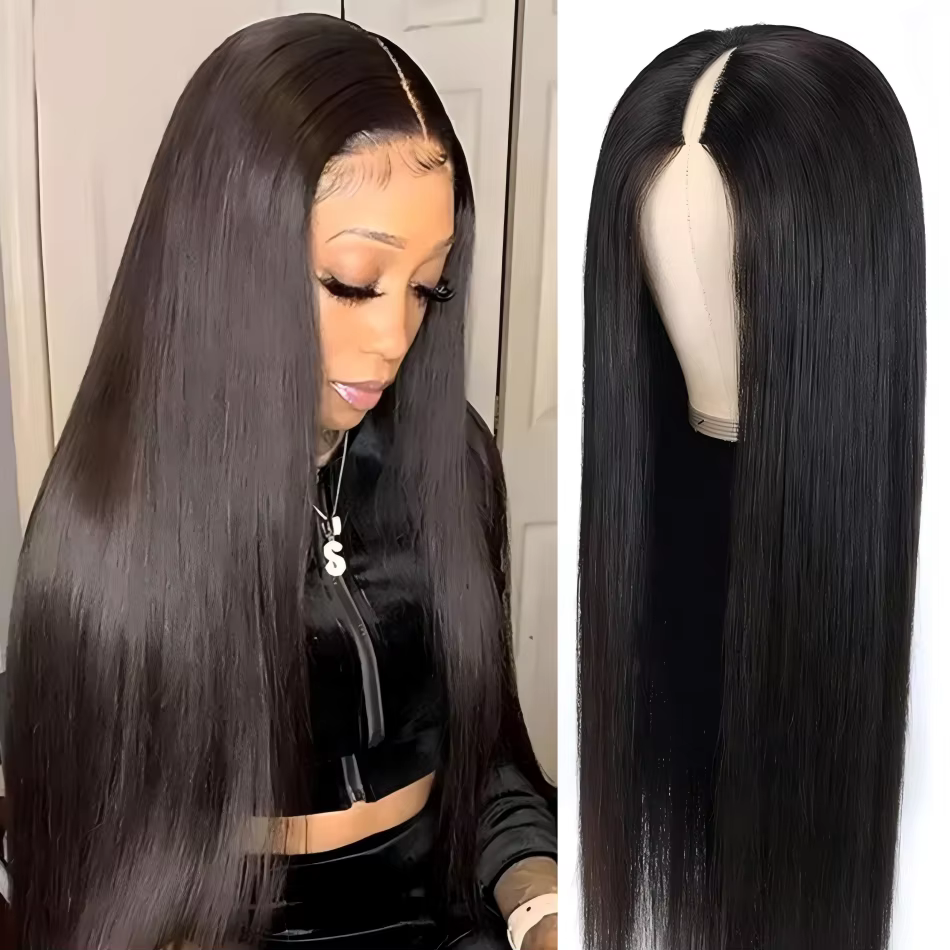 V partie perruques cheveux humains droite brésilienne perruques de cheveux humains pour les femmes n