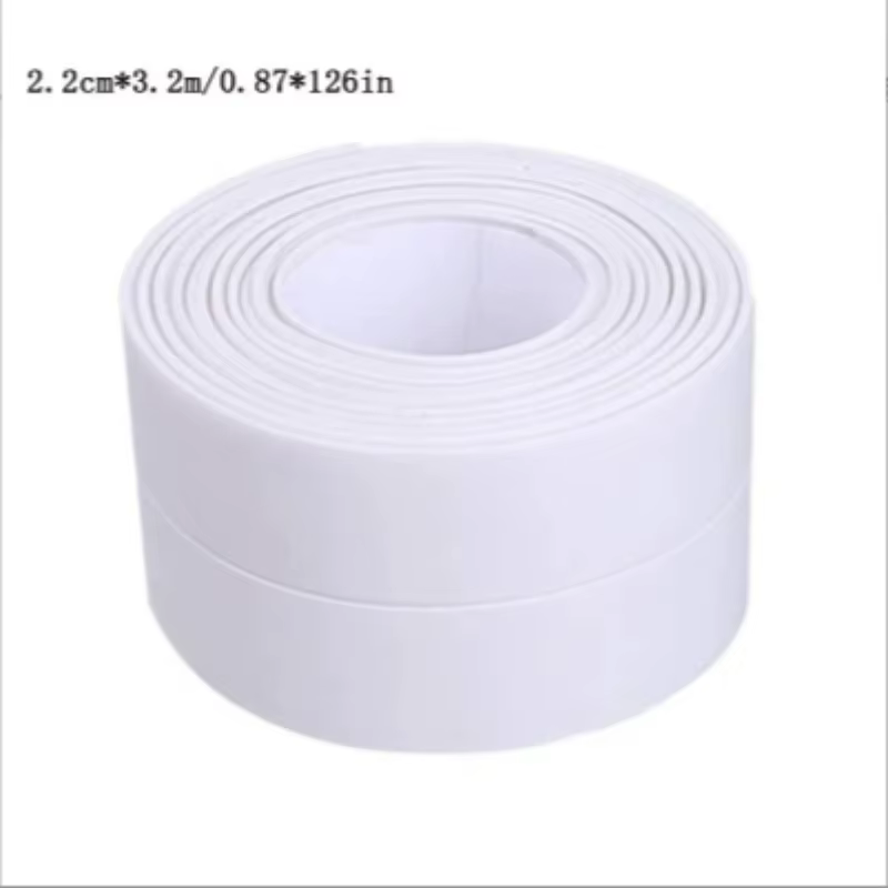 Ruban d'étanchéité étanche en PVC de 3,2 m pour évier de salle de bain, douche, baignoire et toilett