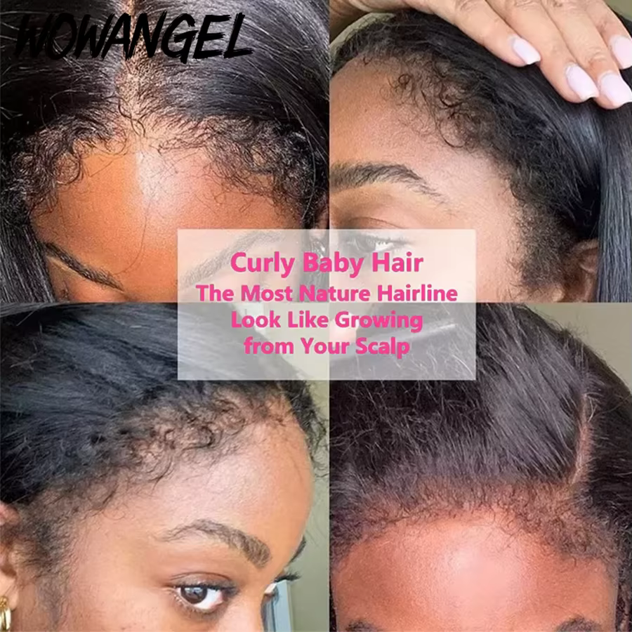 13x6 HD Lace Full Frontal 4C Kinky Baby Hair 250% / 180% Afro Kinky Straight HD Full Frontal Wig Rem