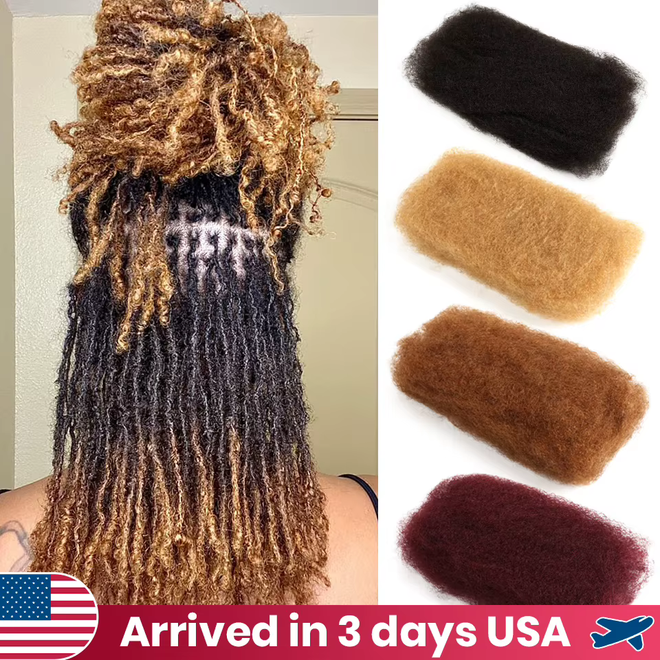 22 pouces brun blond QVR Afro crépus cheveux en vrac sans attachement Afro bouclés en vrac cheveux h
