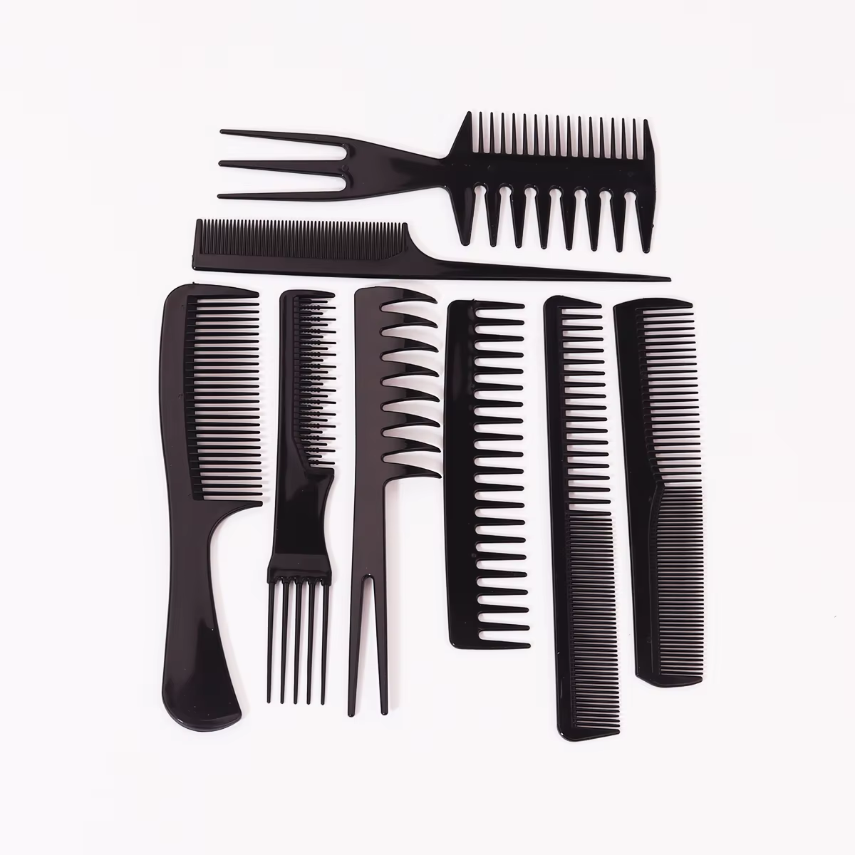Peigne à cheveux antistatique, 8 pièces, peigne queue de cheval, peigne de maquillage, accessoires d