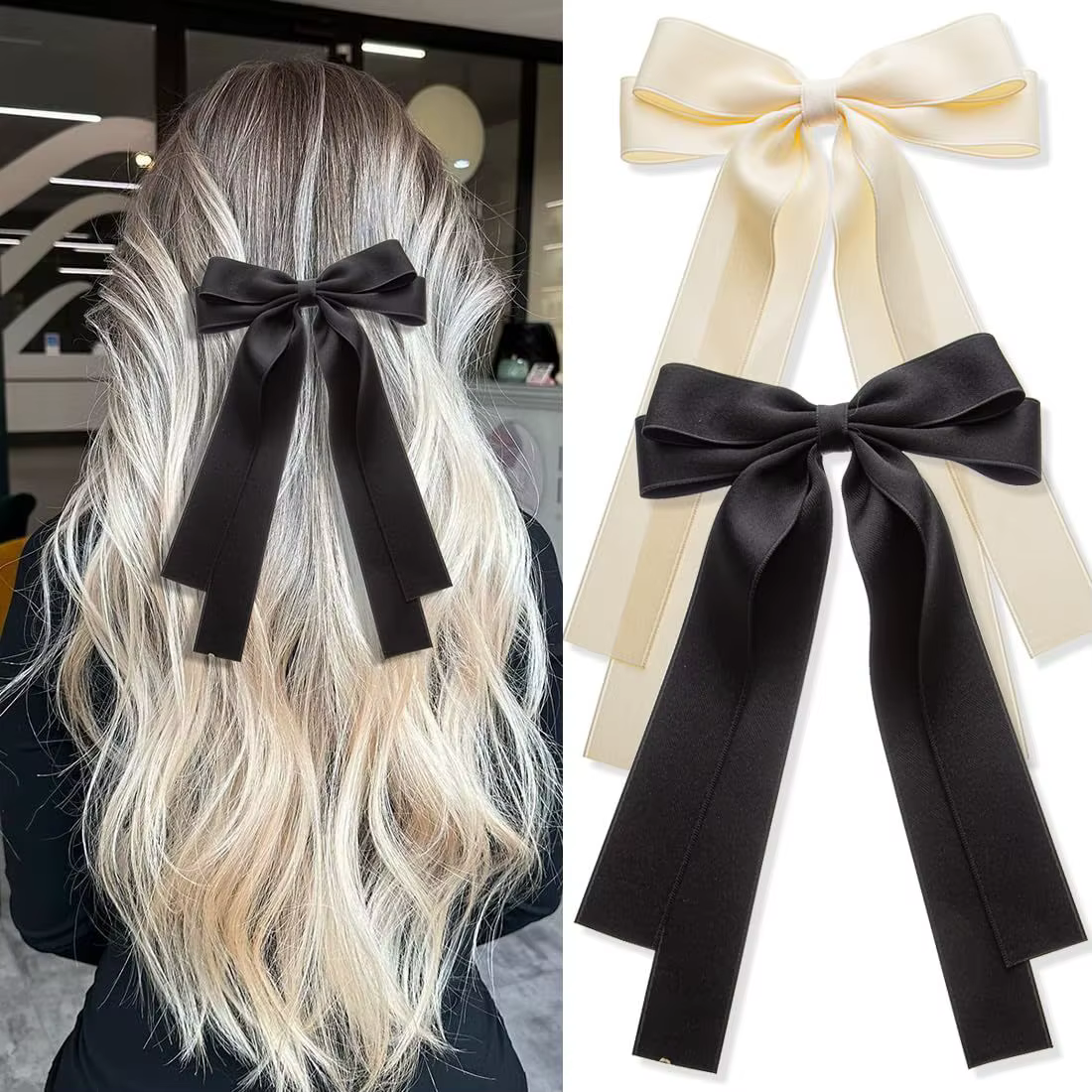 Pince à Cheveux Élégante en Satin pour Femme et Fille, Barrettes à Nministériels d, Ruban, Couleur U