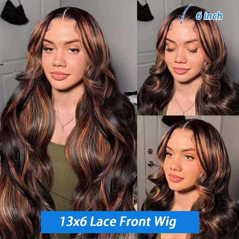 Perruques en cheveux humains sans colle 1B30 Highlight, prêtes à porter, 4x4 5x5, pré-coupées, Brazi