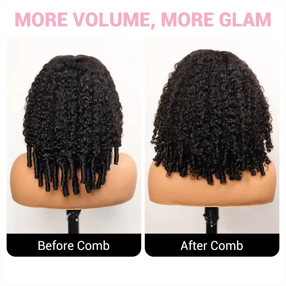 250% densité birman bouclés perruque de cheveux humains 13x4 HD Transparent dentelle frontale perruq