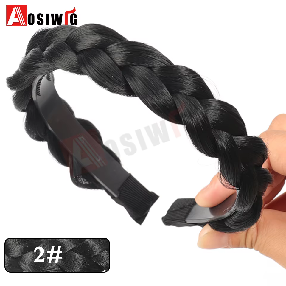 Bandeau tressé en arête de poisson synthétique, ceinture de cheveux tressée, Style bohème pour femme