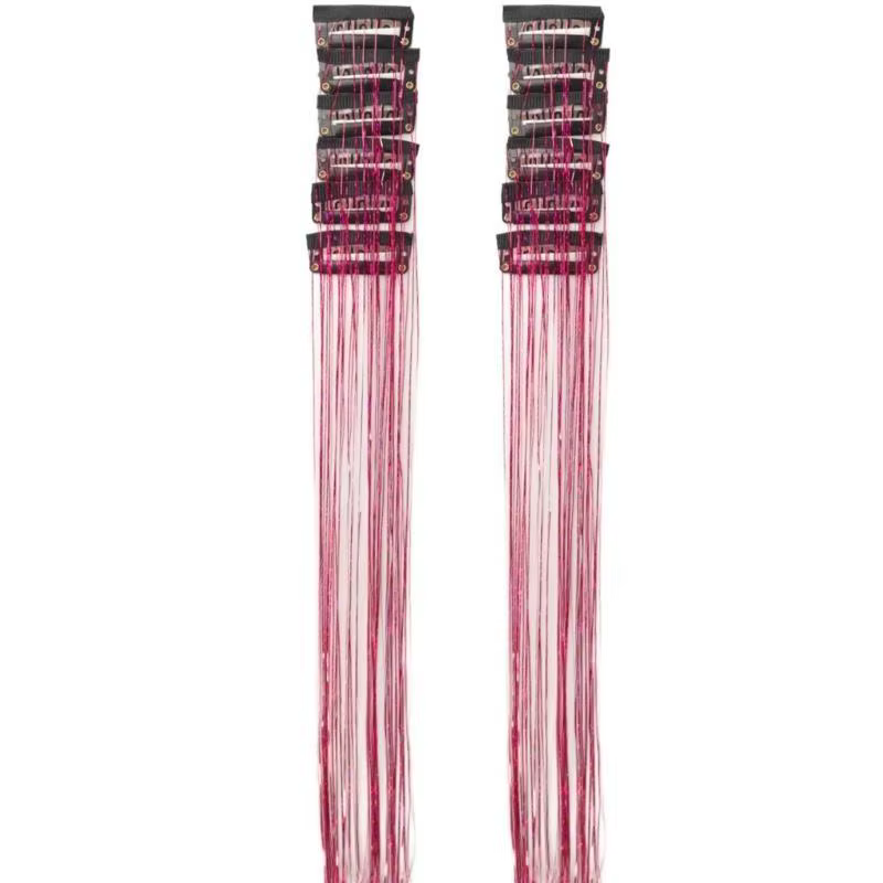 39BD – Extensions capillaires à clips, 12 pièces, Kits guirlandes capillaires en fibres synthétiques