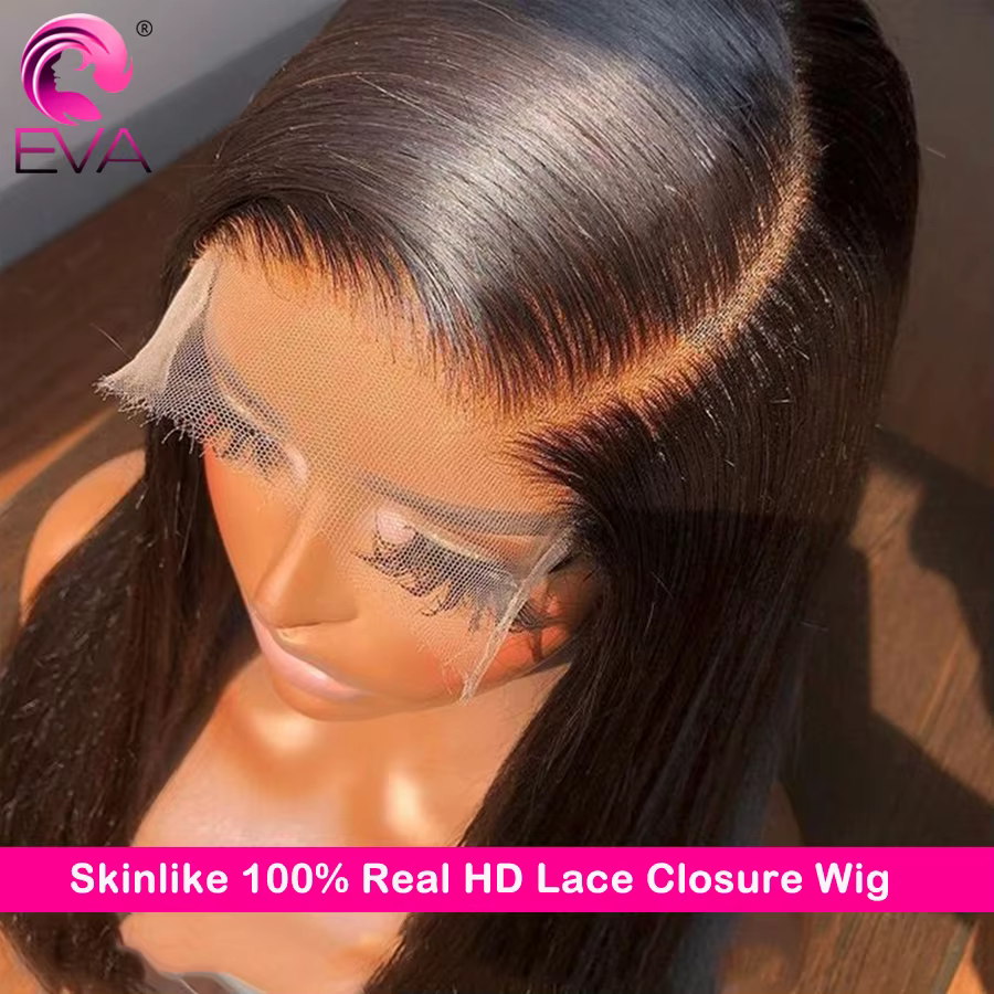 Eva Hair 100% réel HD fermeture perruque 5x5 6x6 7x7 HD dentelle fermeture perruques sans colle perr
