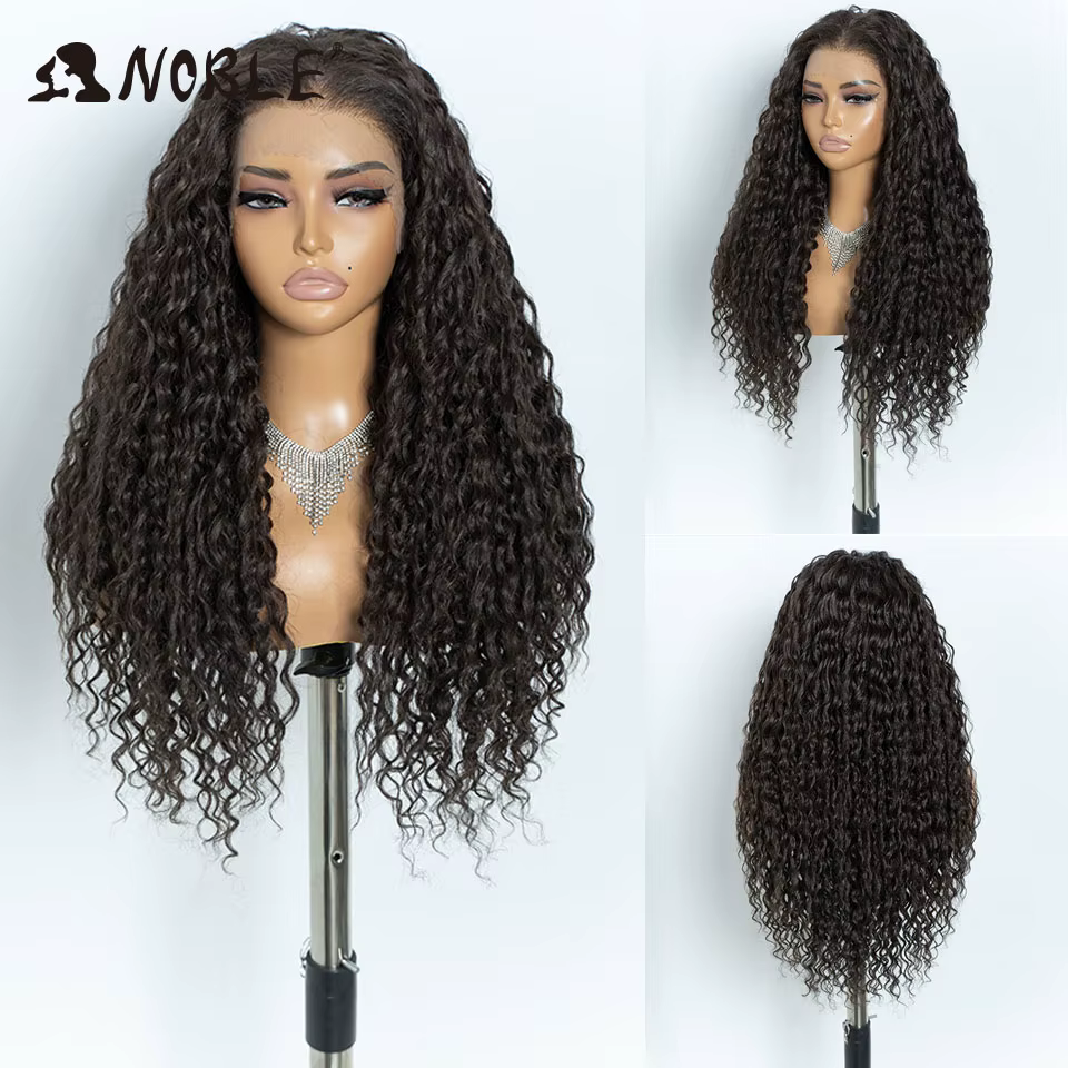 Perruque synthétique Noble 13x6 Lace Front, 26 pouces, longue et bouclée, ombrée blonde, pour femmes