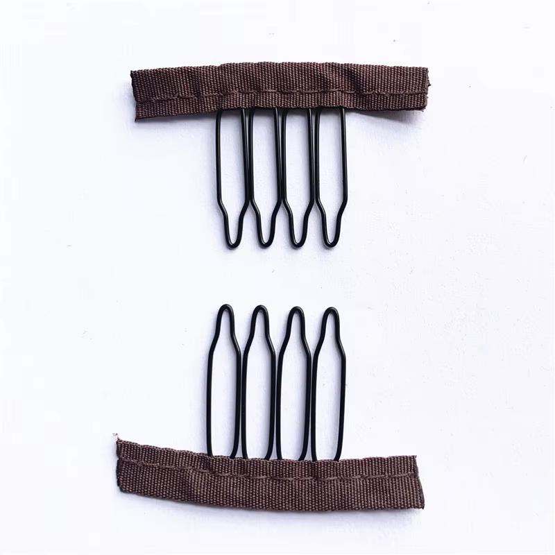Peignes de perruque pour sécuriser la perruque, 50 pièces, 4 à 7 dents, Clips de perruque avec tissu