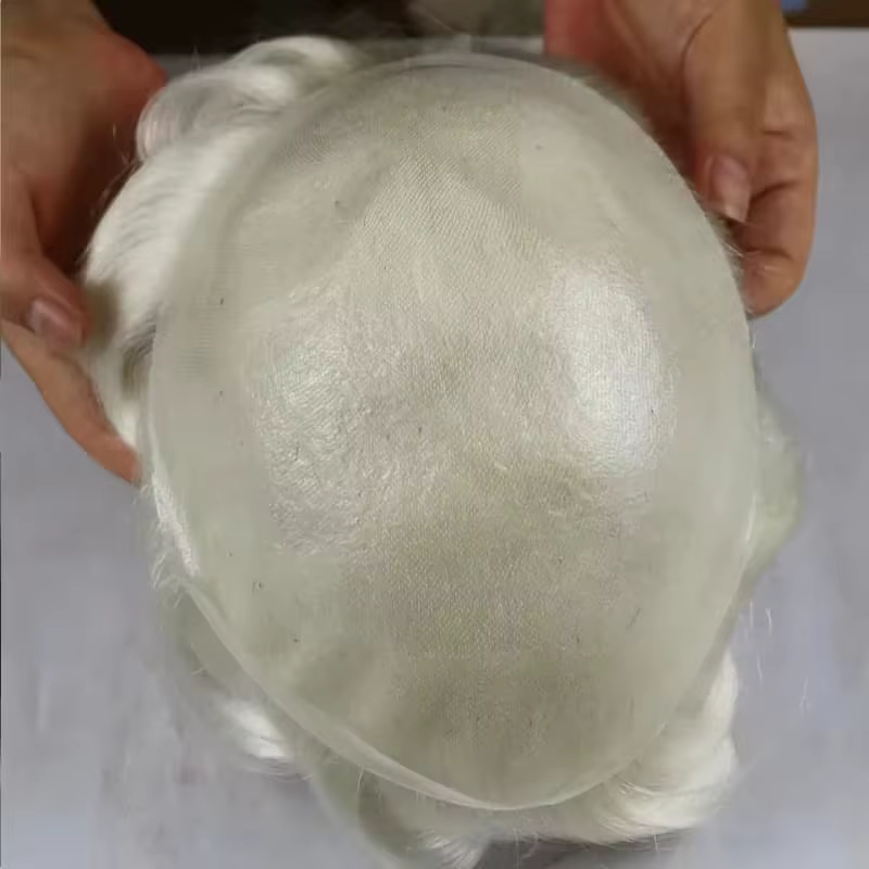 100% européenne prothèse de cheveux humains homme perruque super épaisseur peau 0.04mm pu hommes tou