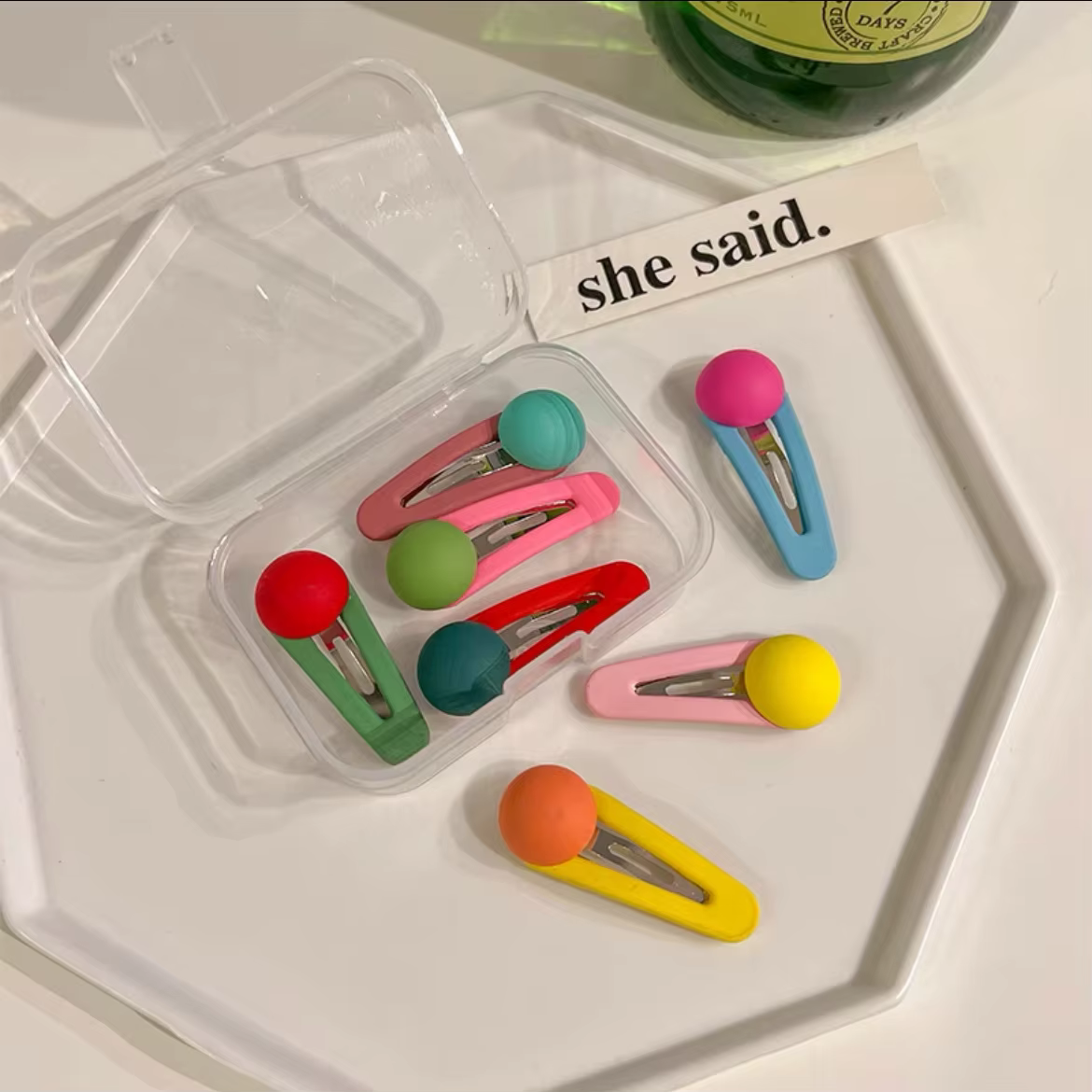 Nouvelles pinces à cheveux mignonnes et colorées en forme de haricot pour filles, Barrettes BB vibra