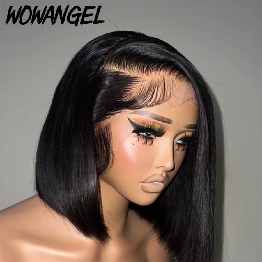 180% HD Lace Front Perruques Court Bob Perruque 100% Cheveux Humains Invisible HD Lace Front Pré Pin