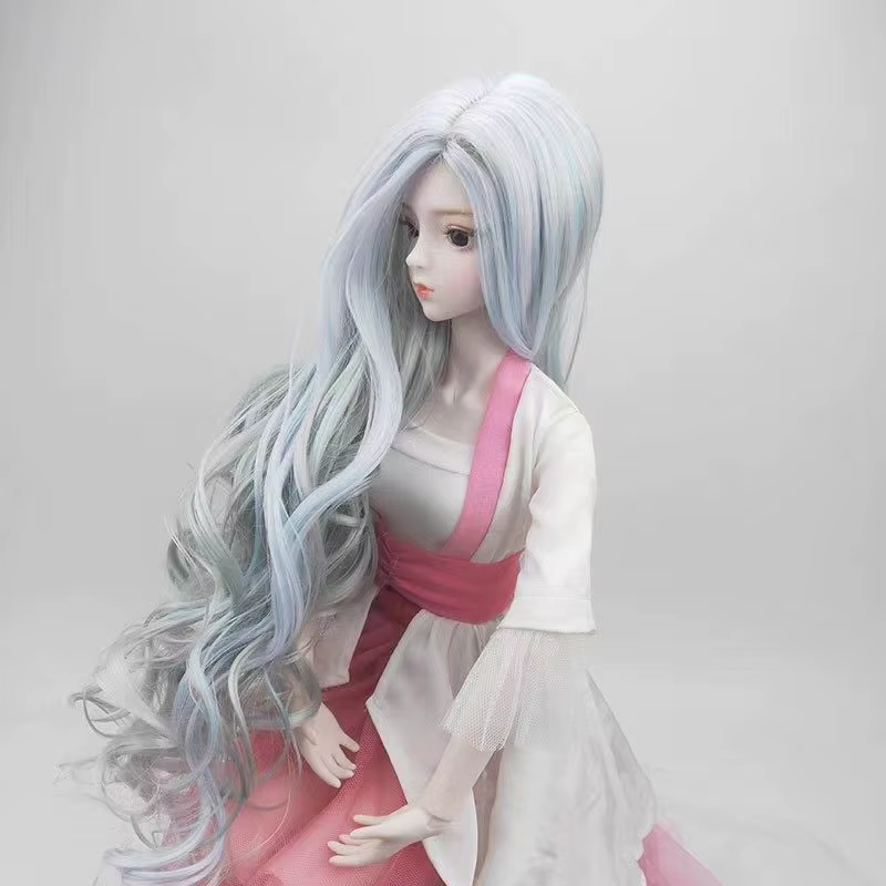 BJD-Perruque de cheveux longs et colorés de princesse OB11, boucles pour le beurre 1/8 1/6 1/4 1/3