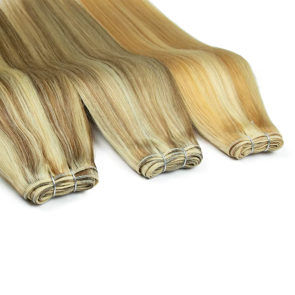 Lots de mèches de cheveux naturels élégants pour femmes 4 # Extensions de cheveux humains couleur