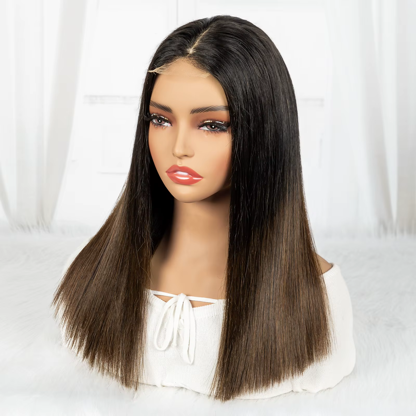 300% 2x6 HD dentelle 1BT4 chocolat brun os droit Bob perruques 16A Double dessiné cru vietnamien vie