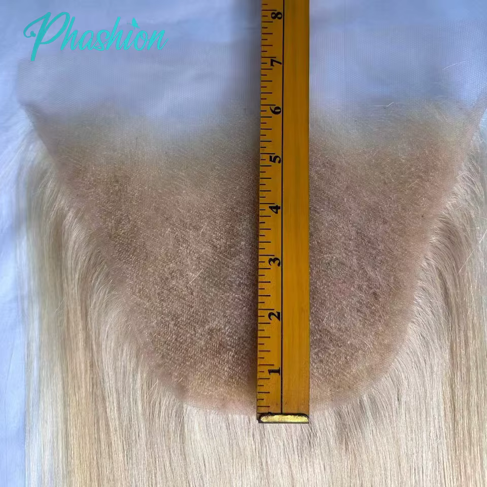 Phashion réel HD 9x6 Blonde dentelle fermeture 613 droite pré plumé suisse corps fermeture seulement