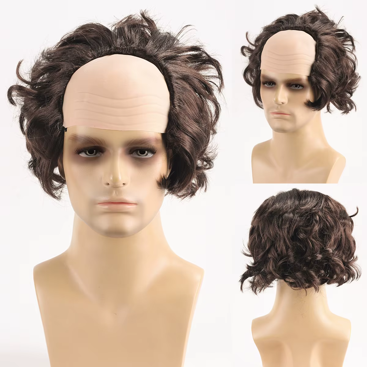 Perruque demi-couvre-tête en fibre synthétique, style méditerranéen européen et américain, pour fest