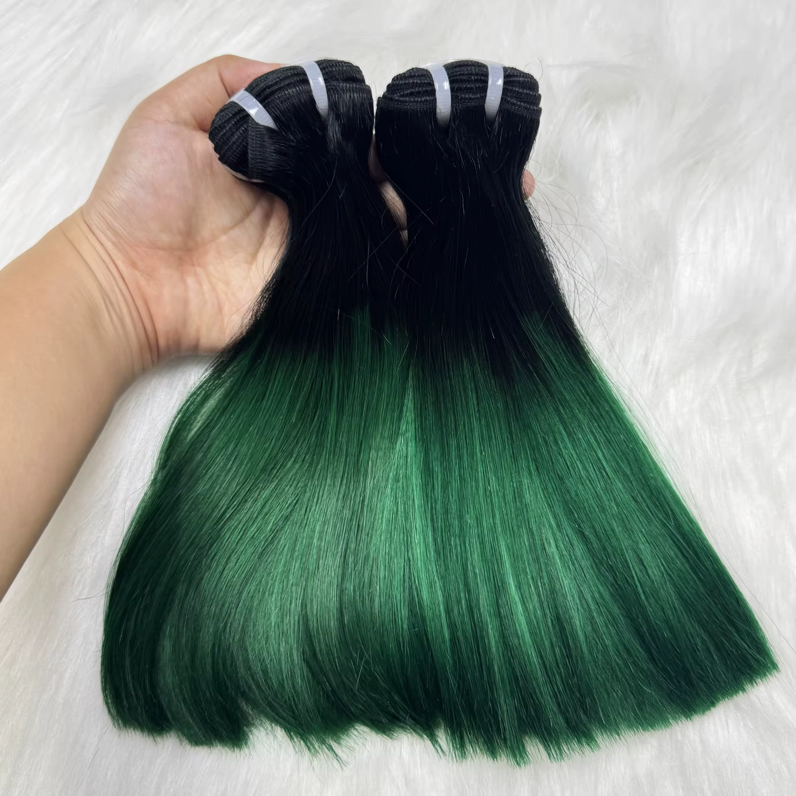 Paquets droits de cheveux humains d'os avec la fermeture transparente de dentelle 2x6 Extensions de 