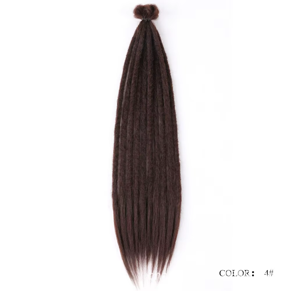 Extensions à clipser pour dreadlocks droits de 24 po |   10 brins |   Cheveux synthétiques fins et d