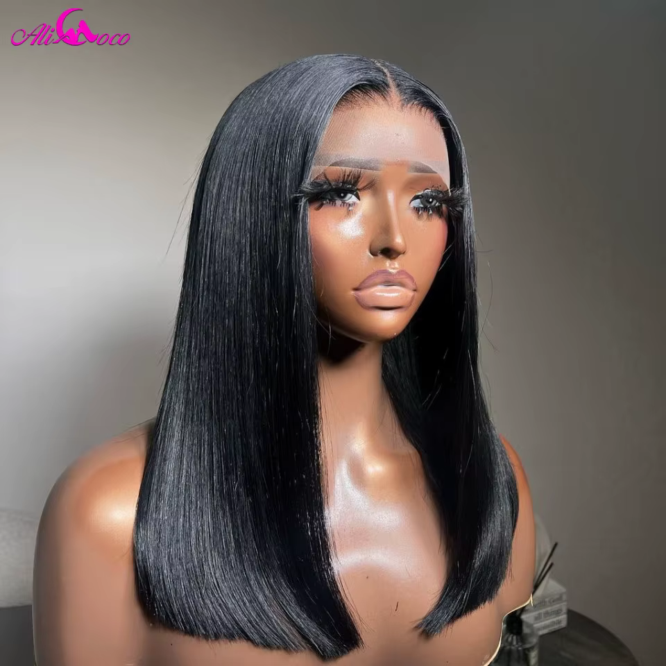 Ali Coco-Perruque Lace Front Wig Remy Naturelle, Cheveux Lisses, Blond, 13x4, 13x6, Transparente, po