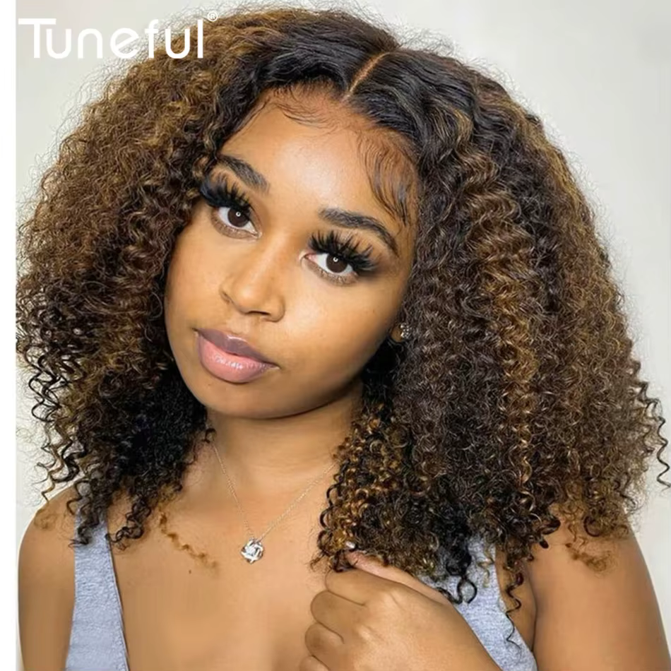 10A 6x5 sans colle dentelle perruques de cheveux humains prêt à porter et aller court bouclés Ombre 