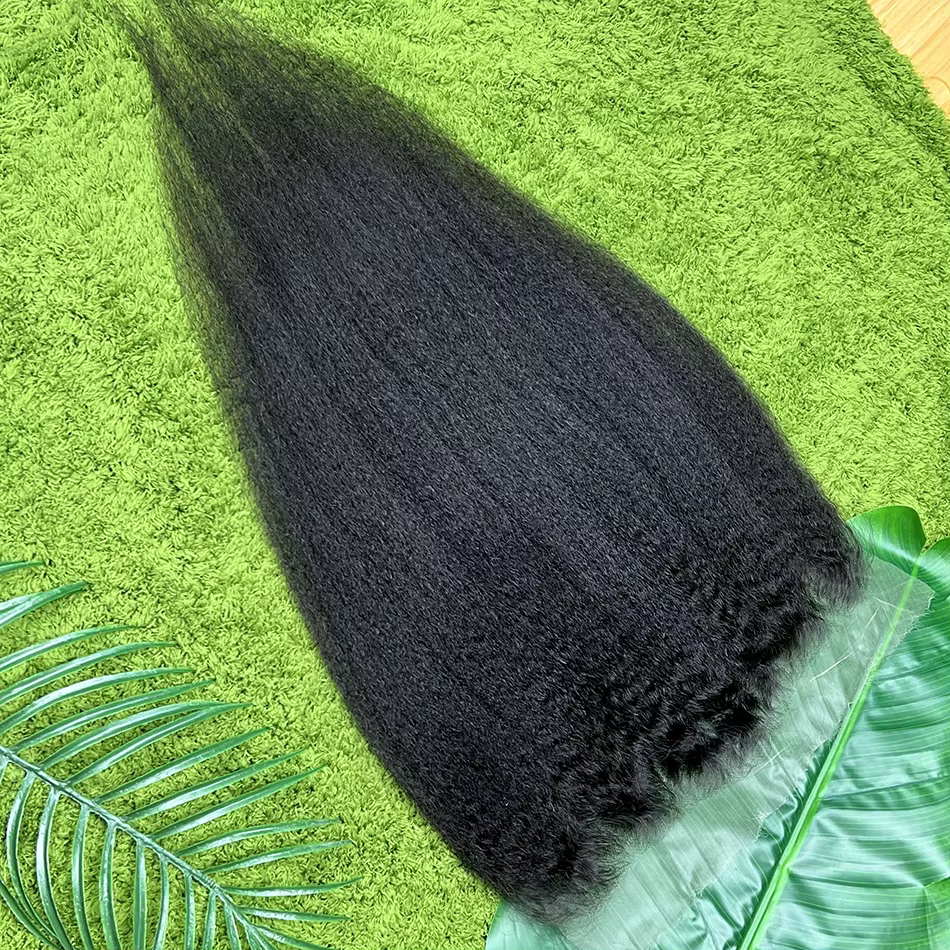 Cheveux humains lisses crépus 13x6 HD Lace Frontal # Cheveux humains vierges bruts, couleur naturell
