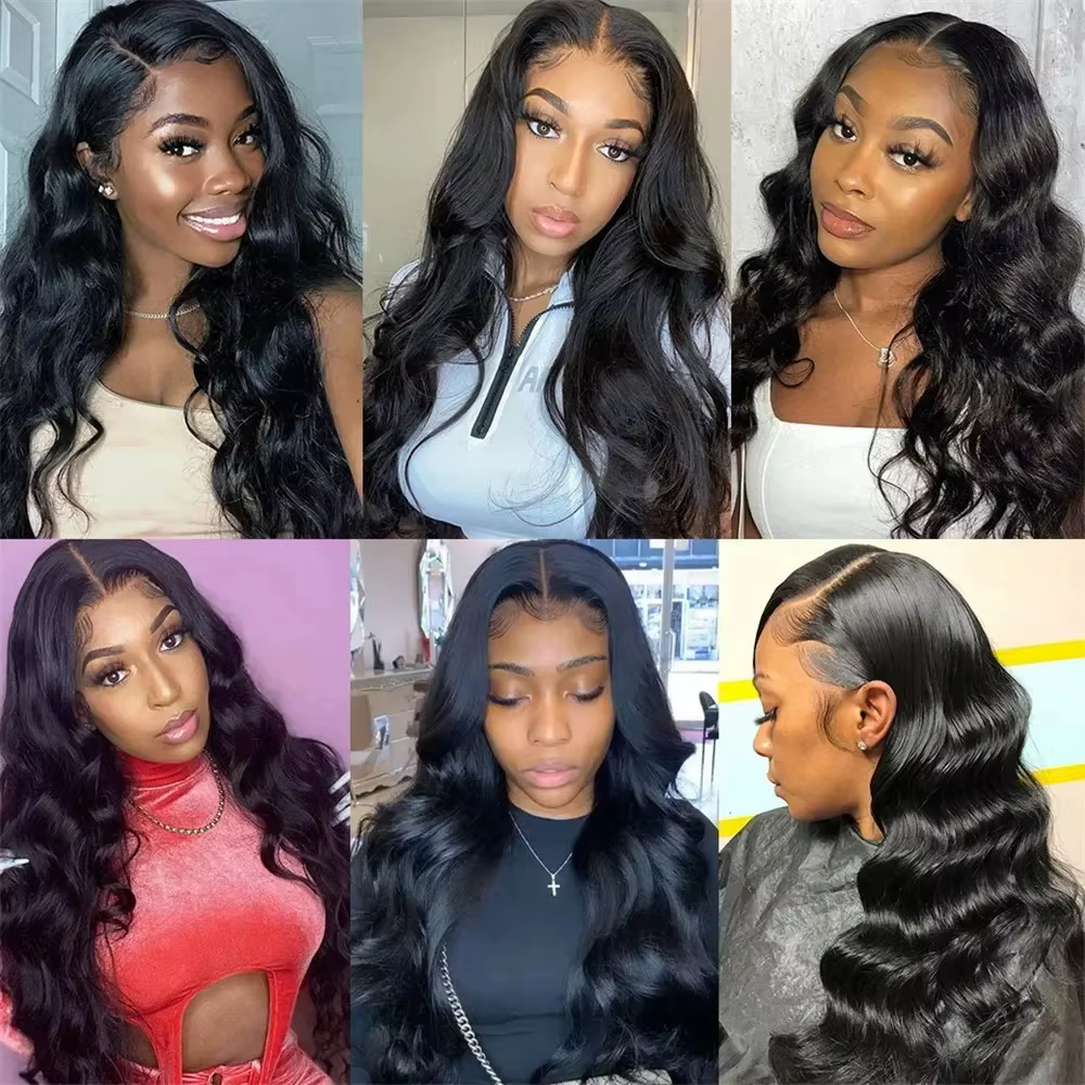 Perruques brésiliennes Body Wave 13x6 HD en cheveux humains naturels avec dentelle transparente, den