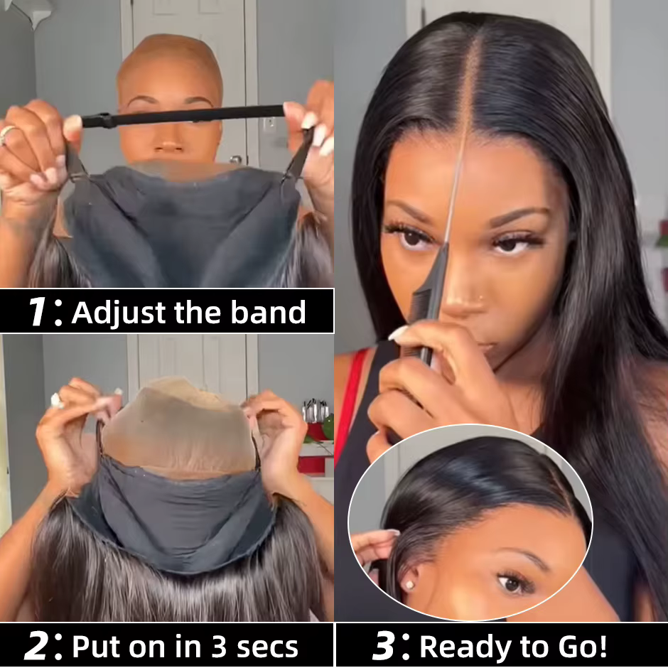 Yawawe cheveux 6X4 perruque sans colle cheveux humains prêt à porter perruques pour les femmes droit