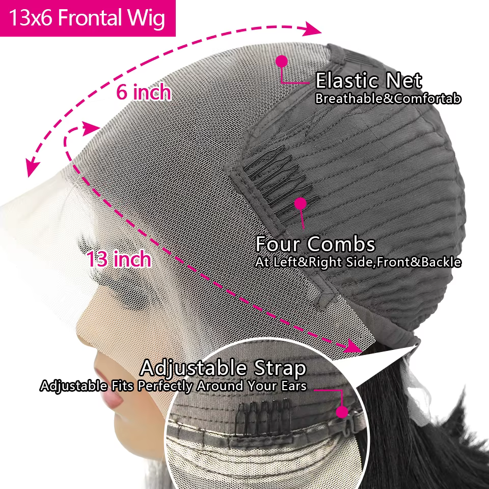 200% Density 30 Pouces Lisse Perruques Cheveux Humains 13X6 Perruque Brazilian   HD Transparent Lace