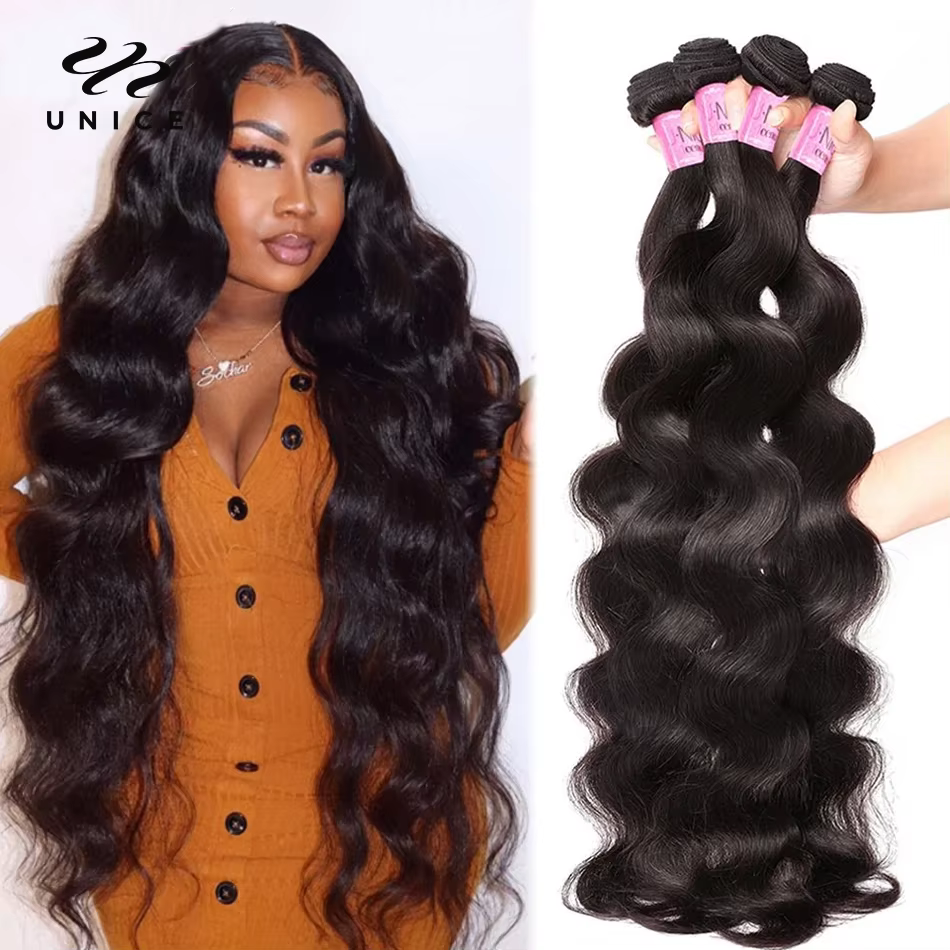 Tissage en lot péruvien 100% naturel Body Wave-UNice Hair, cheveux vierges, extension capillaire, 30