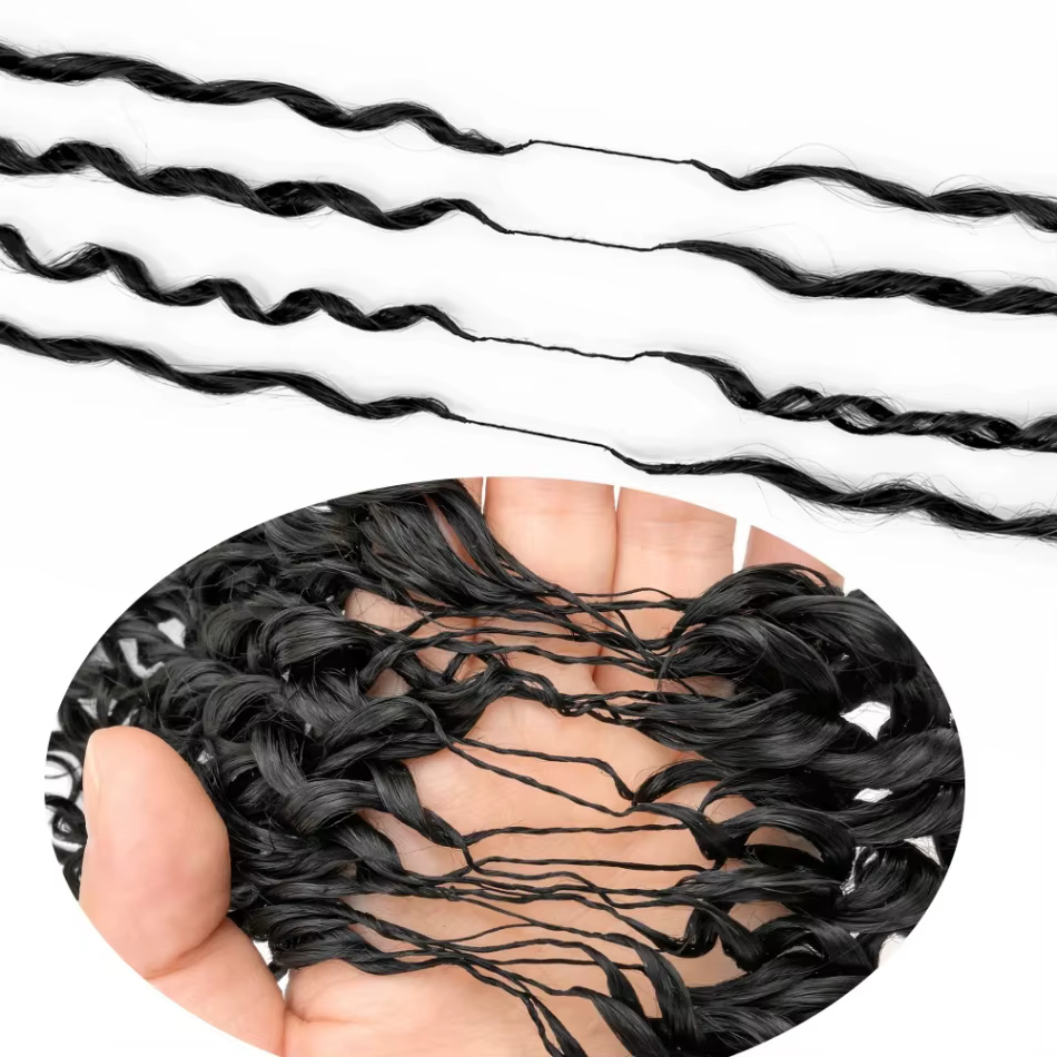 Extensions de cheveux humains brésiliens pré-séparées, tressées au crochet, style Kinky Straight, sa