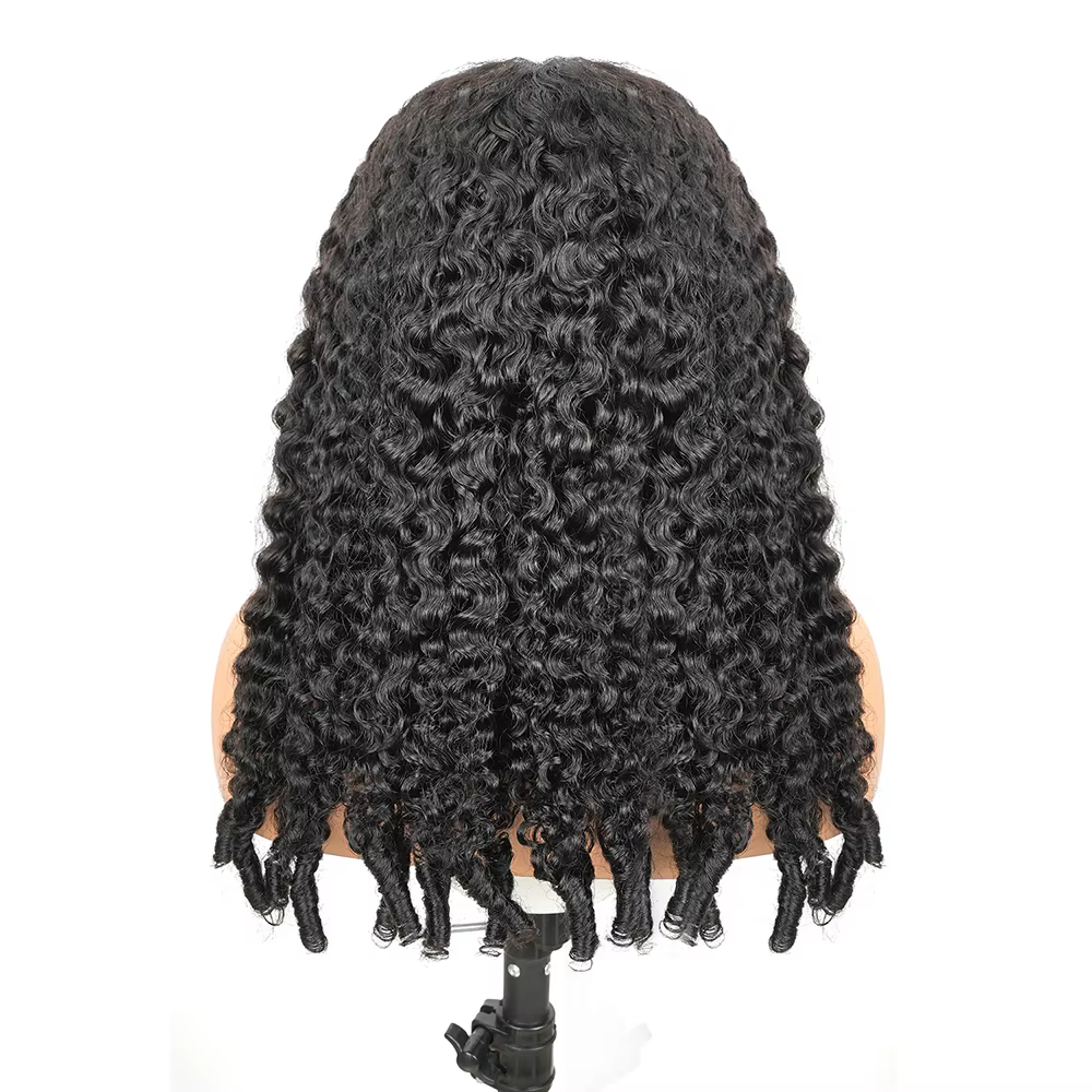 Perruque Lace Frontal Wig naturelle bouclée birmane, 46 pouces, 7x6, 13x6, HD, densité 200, pre-pluc