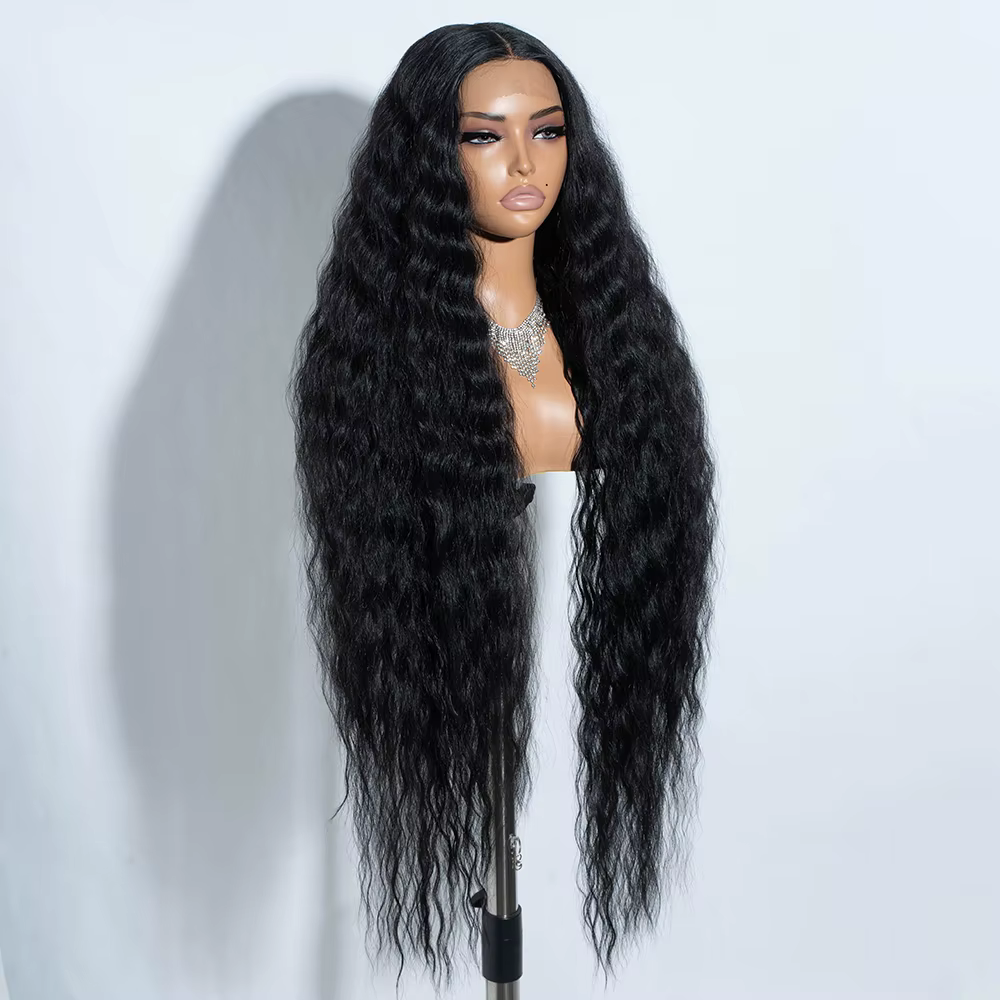Perruques de Cosplay synthétiques en dentelle pour femmes noires cheveux longs bouclés 42 pouces Cos
