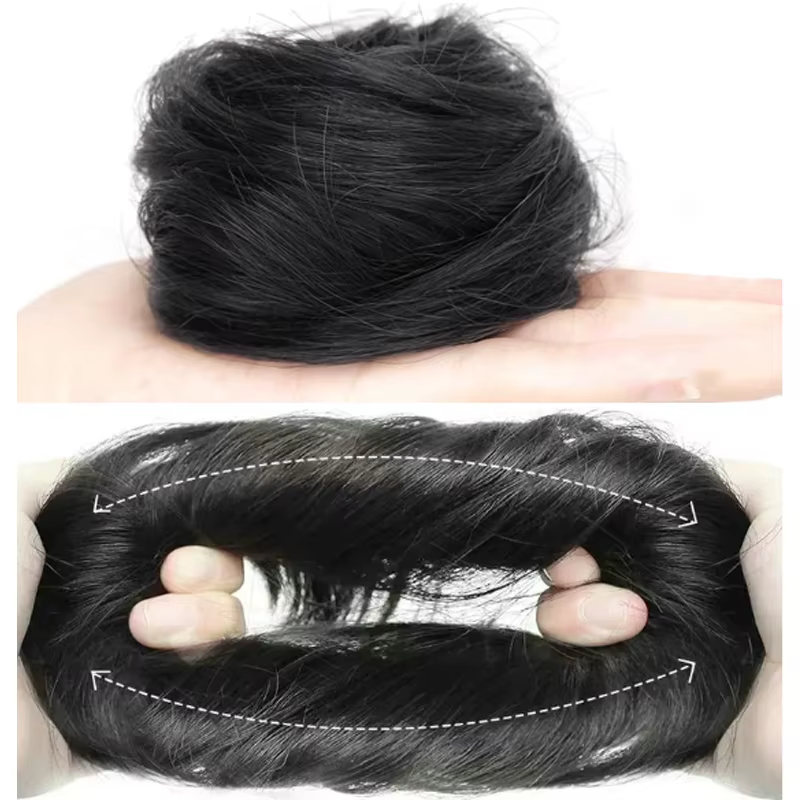 H & STAR – Chignon synthétique en désordre, Extension de Chignon lisse, Mini élastique, chouchous, a