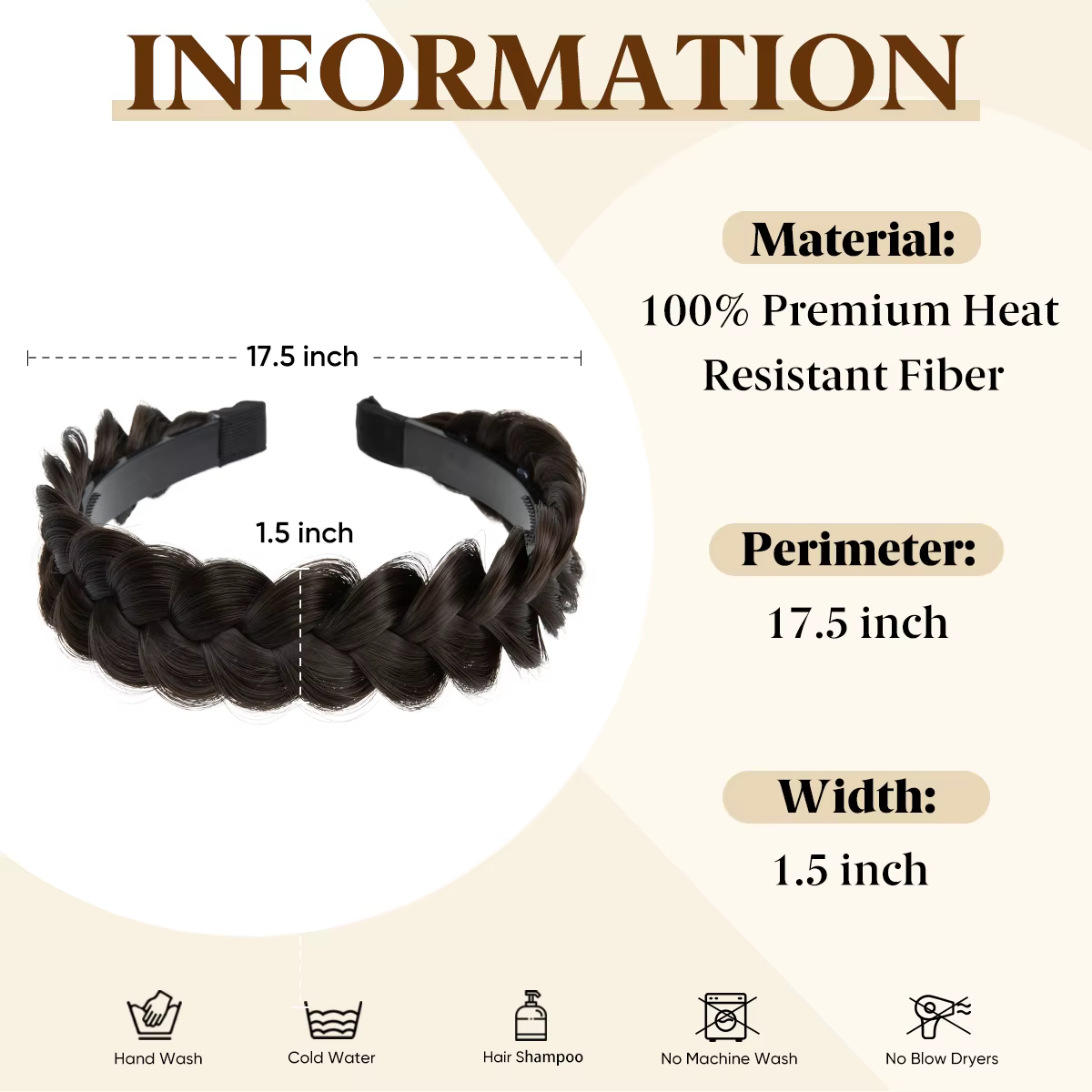 Bandeau tressé à la mode synthétique, bandeau pour cheveux, coiffure tressée, style bohème, accessoi