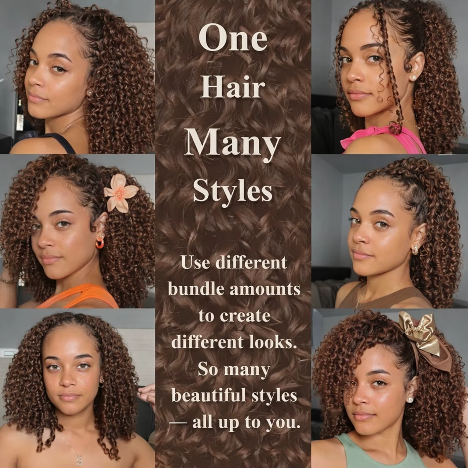 Extensions de cheveux humains bouclés bruns à ondulations profondes, pré-séparées, pour tresses bohè