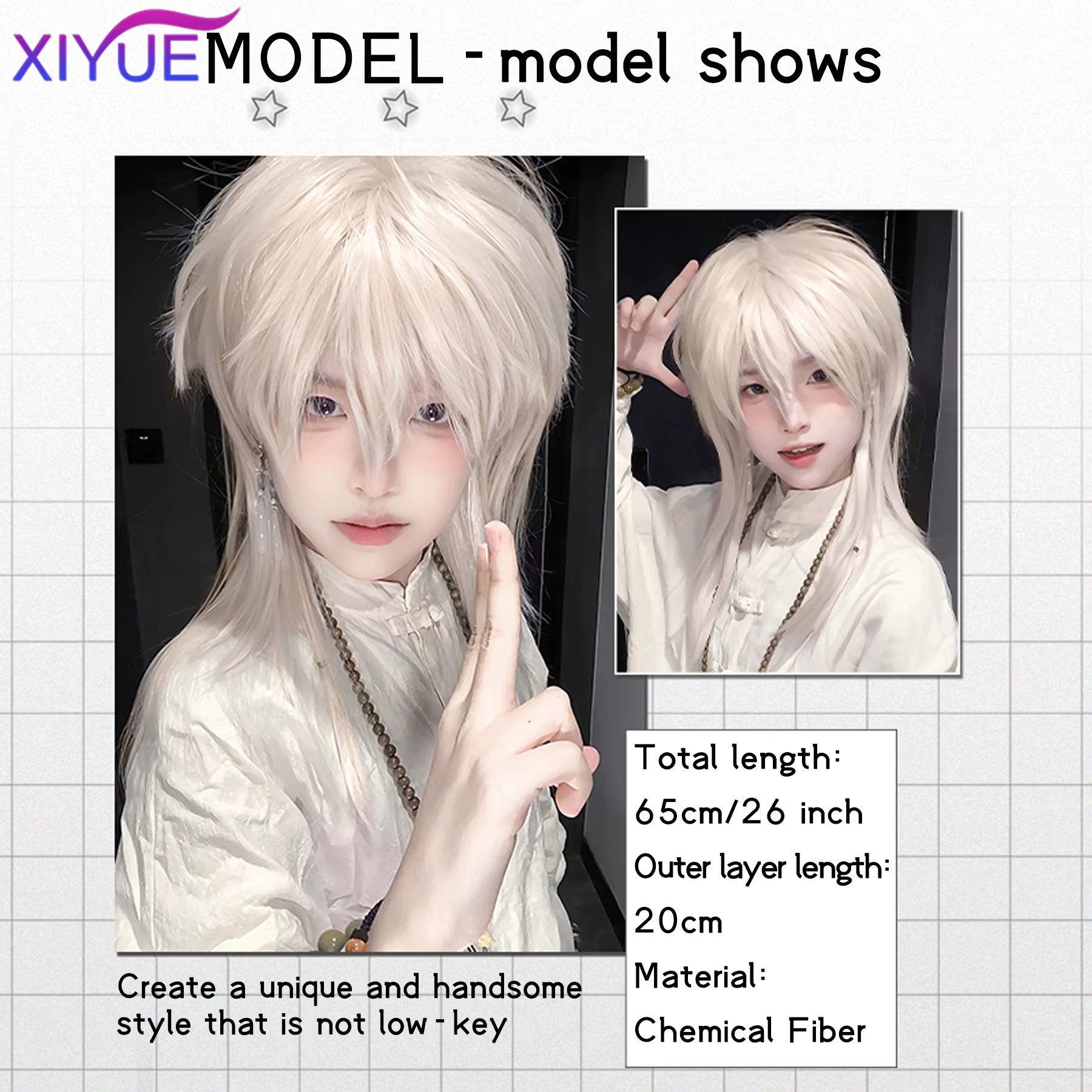 Perruque synthétique à tête de mulet Blonde, longue et lisse, moelleuse, Lolita Cosplay, résistante 