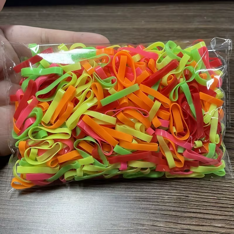 1000 pièces attaches de cheveux sans couture en vrac en gros-bande élastiques de cheveux de couleurs