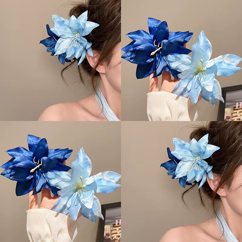 Épingle à cheveux rétro fleur de lys, couvre-chef de saint-valentin pour fille, Clip latéral esthéti