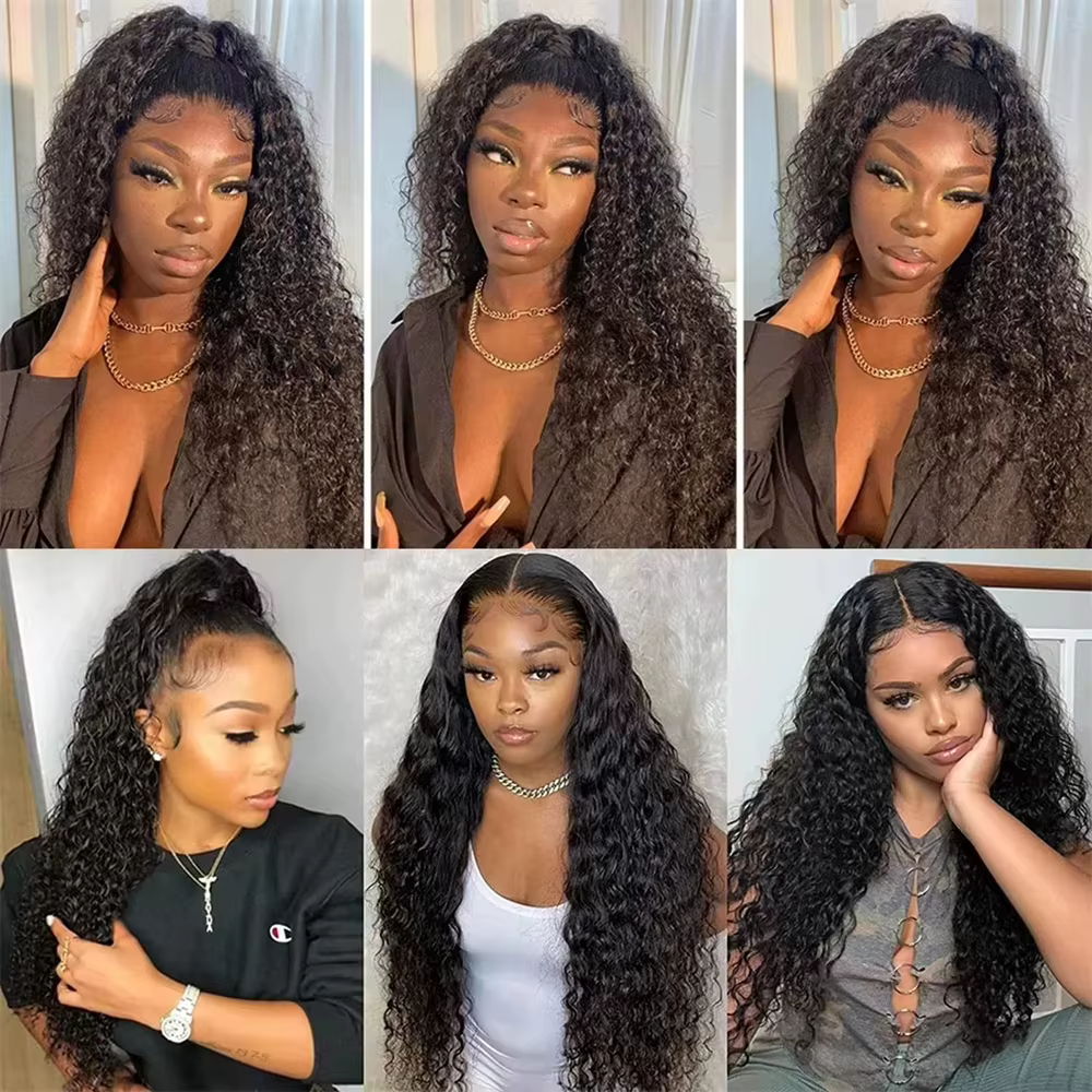 250% V partie perruque cheveux humains sans laisser sur pleine Machine faite Afro crépus bouclés per