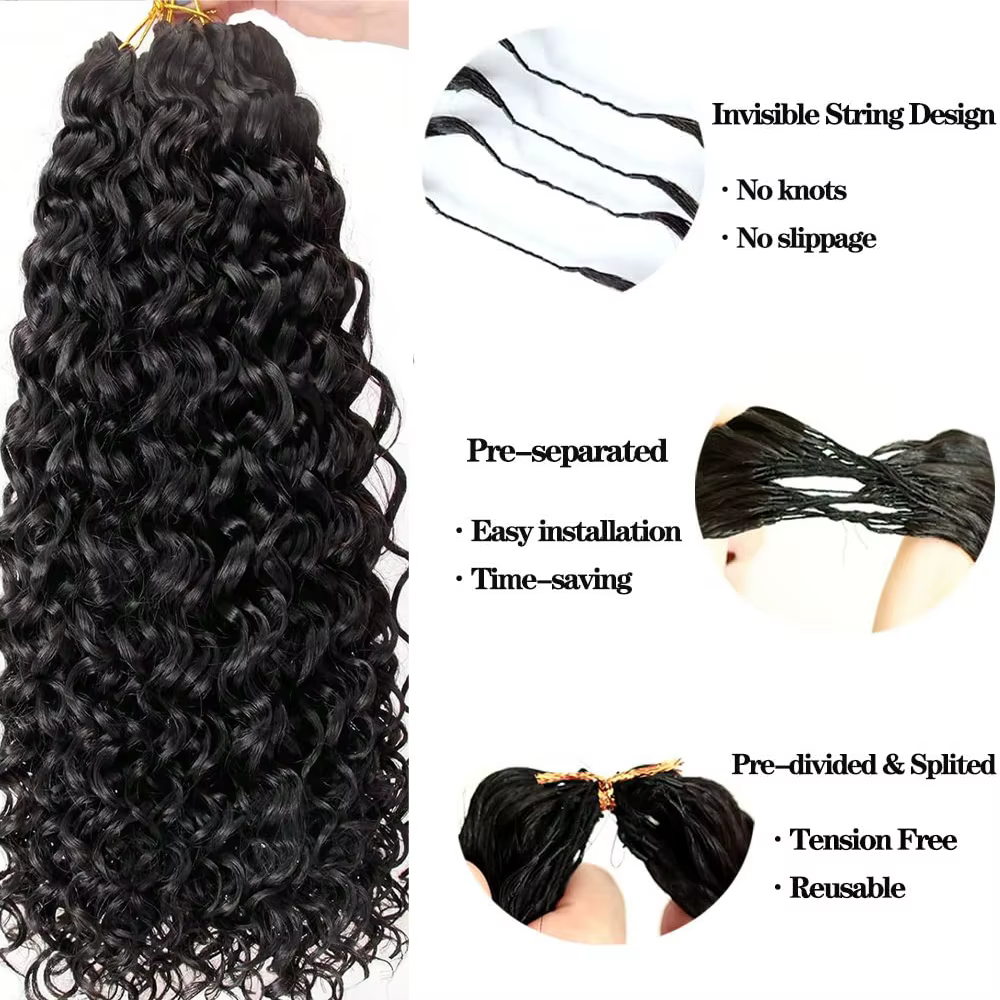 Extensions de cheveux naturels brésiliens bouclés au Crochet, plumes, 100% vrais cheveux crus, crépu