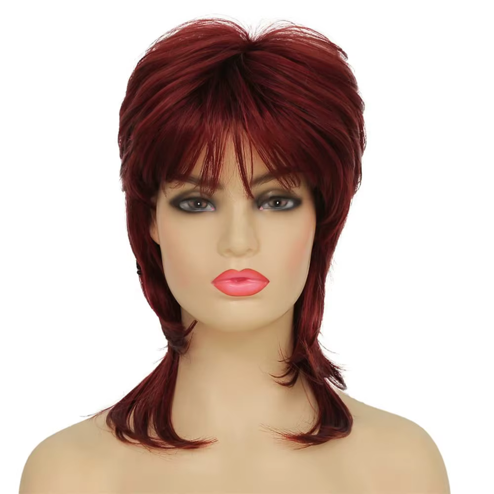 HAIRJOY Perruque synthétique blonde style Mullet pour femme, perruque dégradée style années 70 et 80